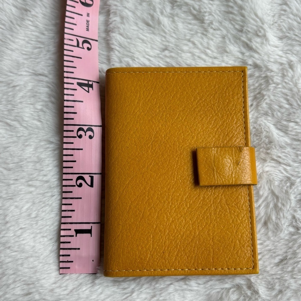Vintage Buxton Oasis Leather Card Case Mustard Yellow Mini Wallet Made in Canada - Picture 13 of 13